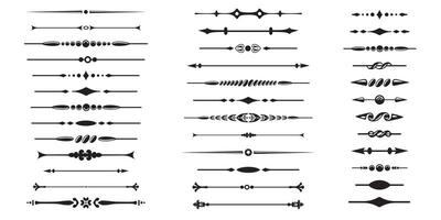 Set of decorative divider elements. Border collection vector