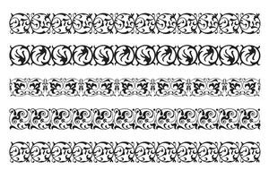 Set of decorative seamless border - modular vector