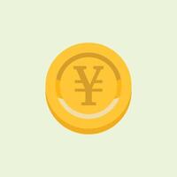 Yen coin flat icon, gold coin illustration element with yen currency as the coin symbol. illustration element design with finance and wealth theme vector