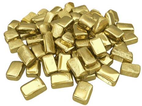 un grande pila de brillante oro barras es desplegado, exhibiendo su reflexivo superficies y distinto rectangular formas imagen transporta sentido de riqueza y lujo, enfatizando seducir de oro png