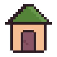 Home pixel icon. House retro 8 bit sticker. Simple kid design for logo, web, mobile app, badges and patches. game sprite vector