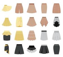 Skirt illustrations with a muted color palette vector