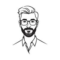 A man with glasses and a beard vector