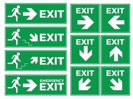 exit sign for directions in buildings, malls, parking lots vector