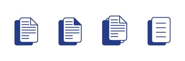 Simple Blue Document Icons Representing Text Files. vector