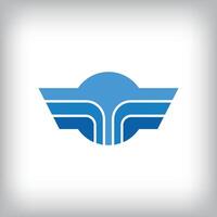 Different military crest logo design. Army crest corporate template in simple aviation color. vector