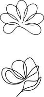 Flower icon set. Outline illustration of flower set for web vector