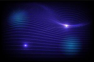 Abstract Waving Particle Technology Background Design from line and dot shape, big data and hi-tech concept vector