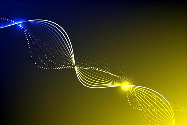 Abstract background yellow and blue line pattern luxury premium