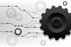 Abstract technical background Cogs gear wheel and circuit vector