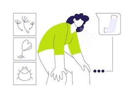 Bronchial asthma attack abstract concept illustration. vector