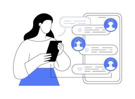 Instant messaging app isolated cartoon illustrations. vector