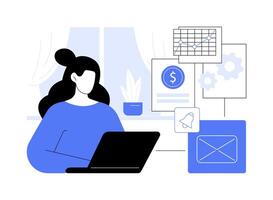 Routine app isolated cartoon illustrations. vector