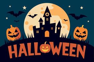 Flat-Style Halloween Vectors Template for Posters Ads