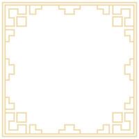 Luxurious border design with a golden geometric pattern, reminiscent of classic Chinese window elements. vector