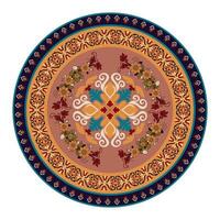 Tile plate pattern, decorative pattern for round rugs vector