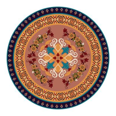 Tile plate pattern, decorative pattern for round rugs