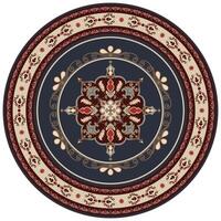 Geometric and Floral Patterns, Perfect for Circular Rugs vector