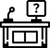 A line style icon of an info desk sign vector