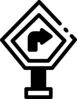 A linear style icon of a roadside direction board vector