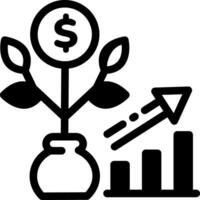 A line style icon of a business growth vector