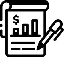 A linear style icon of a financial statement vector