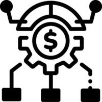 A linear style icon depicting asset allocation vector