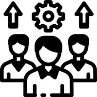 A linear style icon showing leadership vector