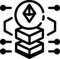 A line style icon depicting ethereum network vector