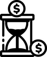 Line style icon showing time is money vector