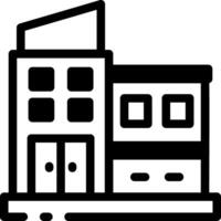 A linear style icon of a company building vector