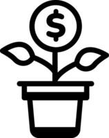 A line style icon showing financial growth vector