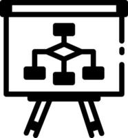 A line style icon of business work flow chart vector
