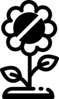 A line style icon of no picking flower sign vector