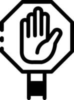 A linear style icon representing a stop sign vector