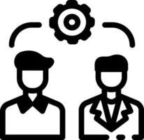 Business partnership between two characters, line style icon vector