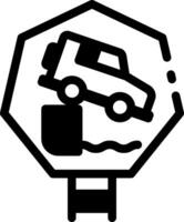 A linear style icon of roadsign showing quayside vector