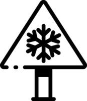 A line style icon of snow warning signboard vector