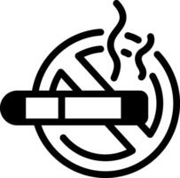 A cigarette with banned sign showing no smoking, line icon vector