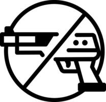 A linear style icon depicting no weapon sign vector