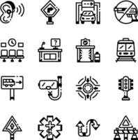 Bundle of Wayfinding Symbols Linear Icons vector