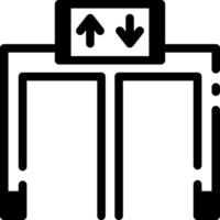 A linear style icon of a sign showing a lift vector