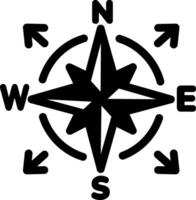 A linear style icon of a north indicator sign vector
