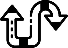 Linear icon of a wayfinding guidance arrow sign vector