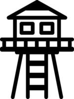 A linear style icon of a look tower sign vector