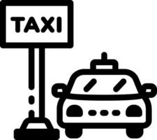 A line style icon of a sign showing a taxi stand vector