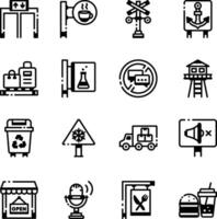 Collection of Wayfinding Guidance Linear Icons vector