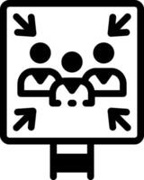 A line style icon of a signboard showing assembly point vector