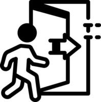 A linear style icon showing an emergency exit vector