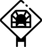 A linear style icon of a tunnel signboard vector